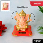 Solar-powered Lord Ganesha idol for car dashboard and home decor - photo 3