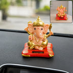 Solar-powered Lord Ganesha idol for car dashboard and home decor - photo 4